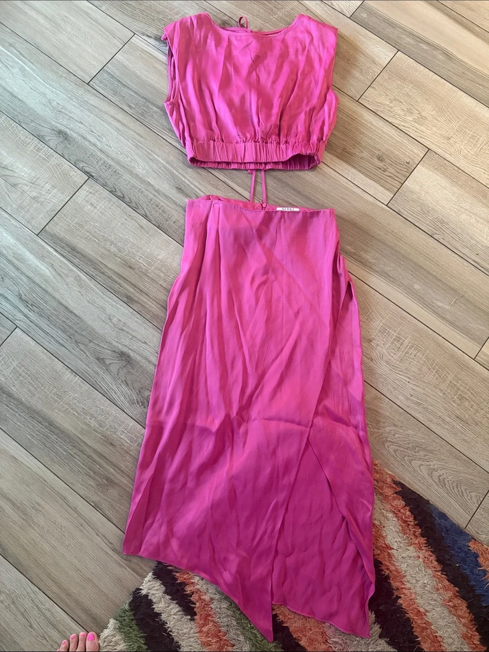 Women's Hot Pink Two-Piece skirt Set